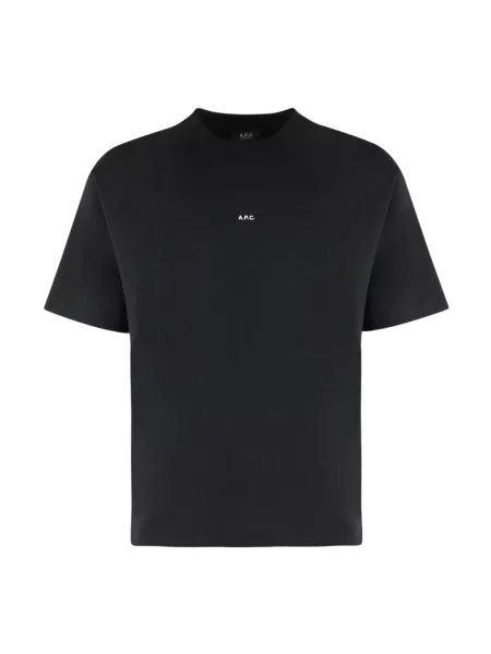 A.P.C. t-shirt t-shirt boxy micro logo GOTS gładki czarny
