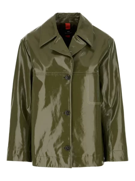 Kurtka skórzana Paul Smith zielona