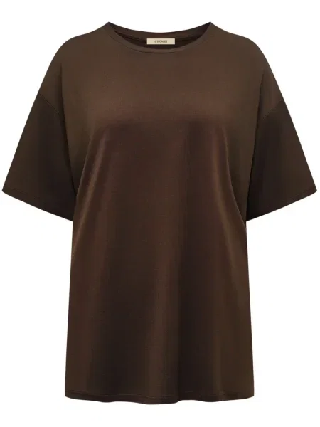 Tricou 12 Storeez de mătase maro