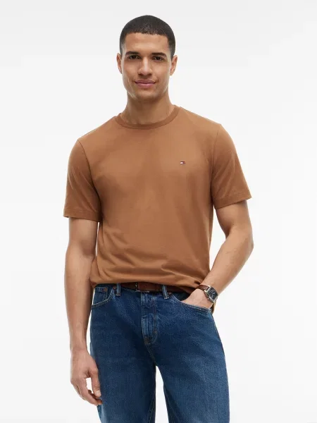 TOMMY HILFIGER Tričko ESS SEASONAL kapučíno