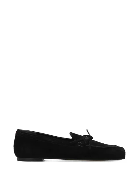Pantofi loafer Aeyde cu funde din piele de căprioară negru