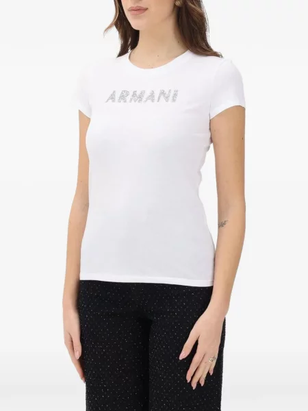 Tricou Armani Exchange cu autograf alb