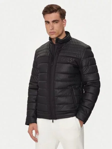 Μπουφάν από απομίμηση δέρματος Guess μαύρο