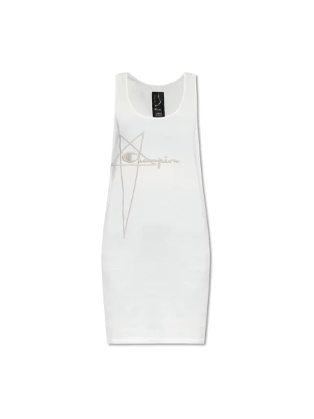 Sukienka mini Rick Owens bez rękawów beżowa