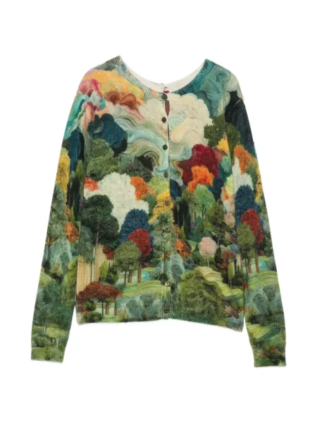 Cardigan Jei's cu imagine cu imprimeu geometric verde