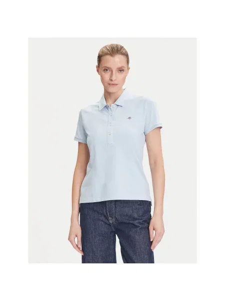 Gant Polo majica Sheild Svetlo Slim Fit modra