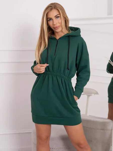 Rochie Kesi cu glugă de costum verde