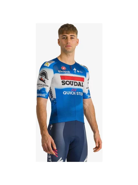 Koszulka rowerowa Soudal Quick-Step Aero Race krótki rękaw XL niebieska