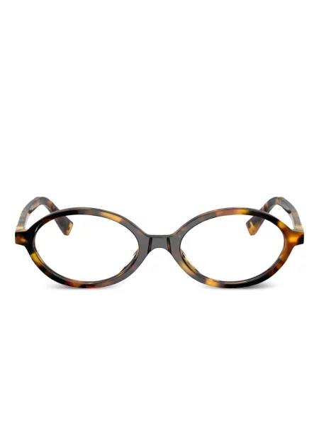 Ovalne sunčane naočale Miu Miu smeđa