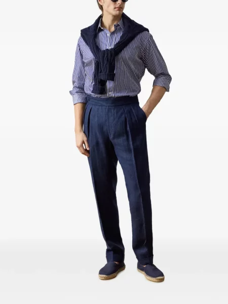 Plisirane hlače Ralph Lauren Purple Label plava