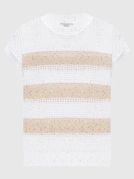 Топ Peserico в полоску белый