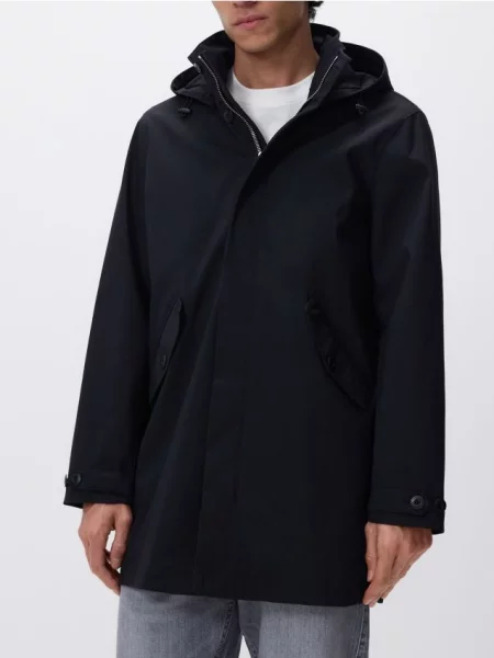 Reserved Jachetă parka cu glugă detașabilă negru
