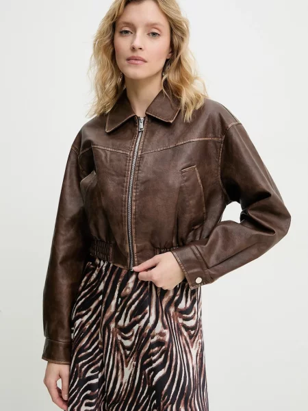 Яке Answear Lab преходен модел с уголемена кройка кафяво