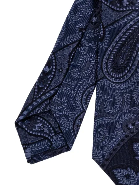 Cravată Etro cu model paisley albastru