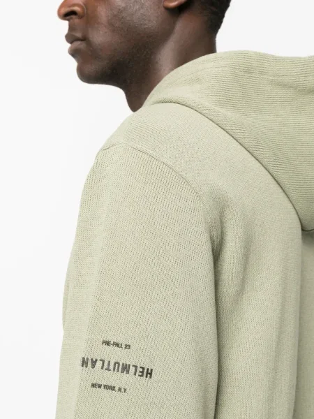 Суичър с качулка Helmut Lang зелено