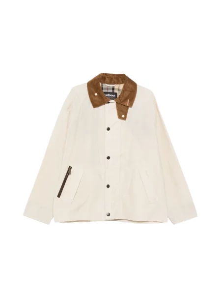 Barbour krótka kurtka z bawełną Icons beżowa