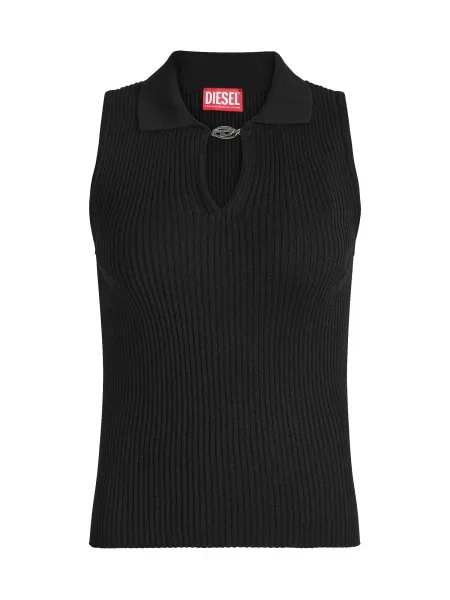DIESEL Top brodat M-LILITA' negru