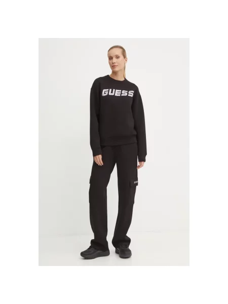 Bluza Guess z nadrukiem czarna