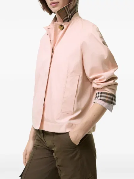 Geacă Burberry cu imprimeu tropical roz
