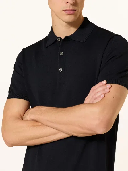 Profuomo Pletené Polo Tričko černá