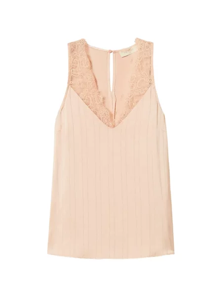 Top Twinset din satin roz