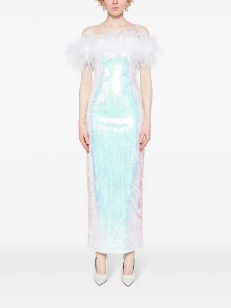 Rochie Nissa cu paiete de costum alb