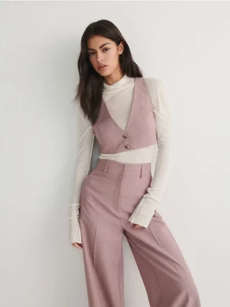 Reserved Костюмний жилет пильно-рожевий рожевий