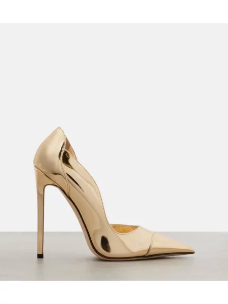 Pantofi cu toc Jimmy Choo din piele auriu