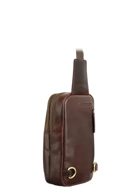 Кожаная сумка через плечо Visconti коричневая