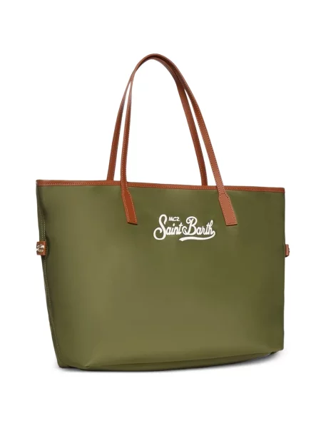 Hímzett shopper táska Mc2 Saint Barth zöld