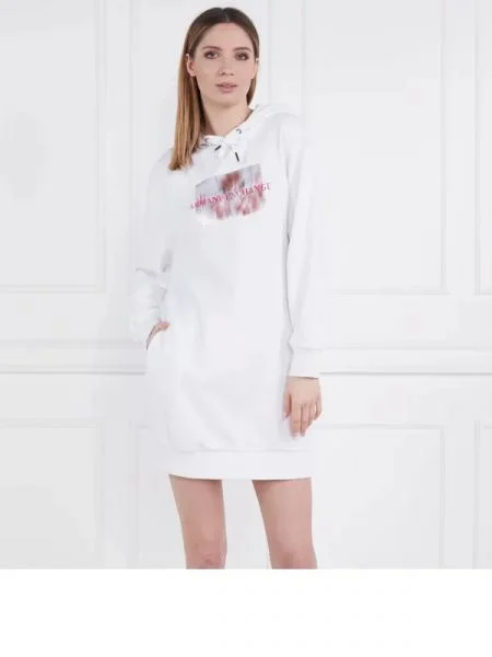 Armani Exchange Rochie alb
