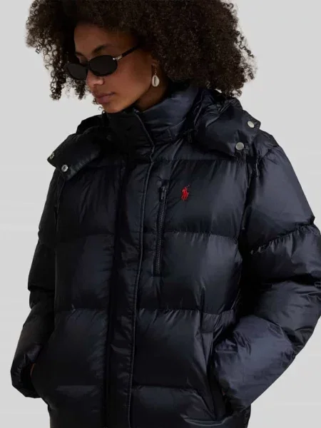 Kurtka puchowa z krytym zamkiem błyskawicznym i wpuszczanymi Polo Ralph Lauren niebieska