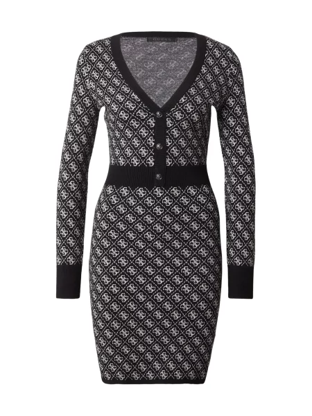 GUESS Rochie Aubrey negru alb