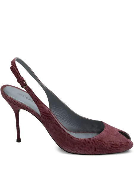 Retro sandály Sergio Rossi Vintage s otevřenou patou růžové