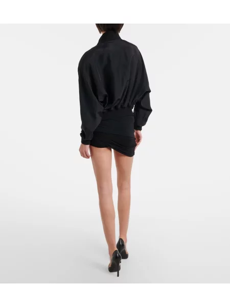 Pantaloni scurți Gucci din jerseu drapate negru