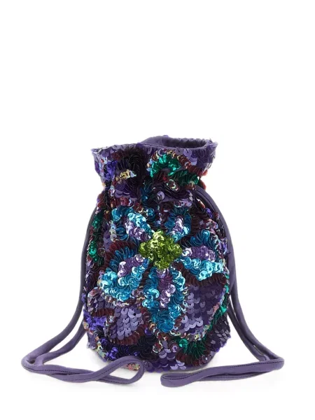 Geantă P.a.r.o.s.h. cu broderie cu model floral violet