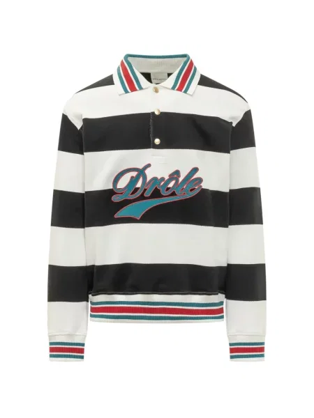 Tricou polo Drole De Monsieur cu autograf alb