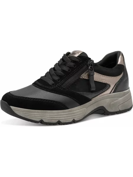 Sneakersy Tamaris skórzane czarne