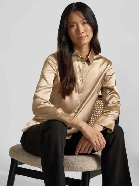 Bluzka koszulowa o kroju regular fit z mieszanka jedwabiu model Navetta' Mm By Max Mara