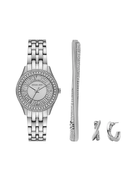Michael Kors zegarek bransoletka i kolczyki szary