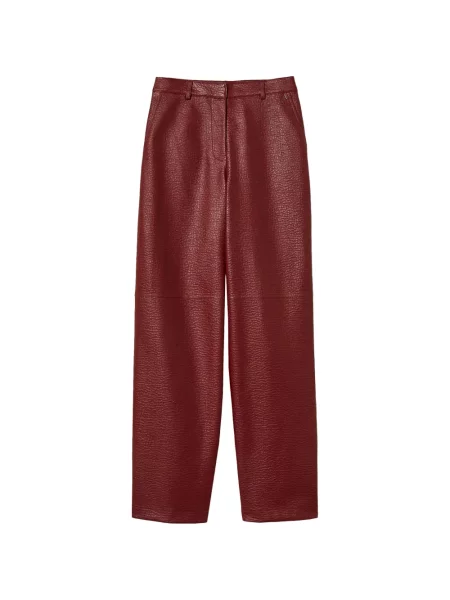 Pantaloni Twinset din piele roșu