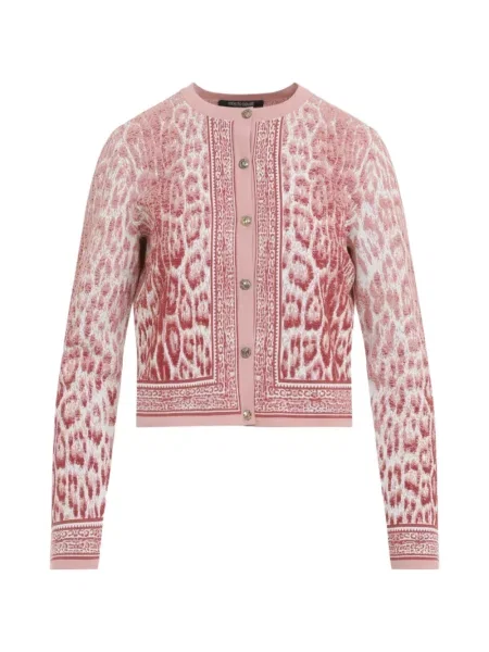 Cardigan Roberto Cavalli din jacard roz