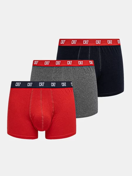Pánske boxerky Basic Trunk 3 páry grey melange/red/navy sivá