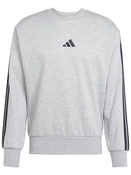 ADIDAS SPORTSWEAR Hanorac sport ESSENTIALS THREE STRIPES FLEECE gri negru