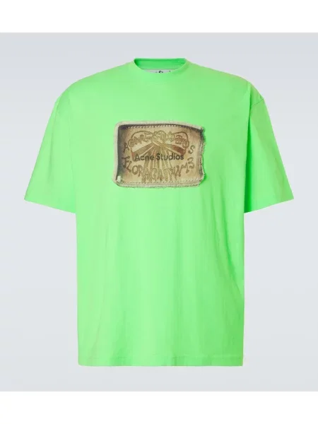 Tricou Acne Studios cu imagine din jerseu verde