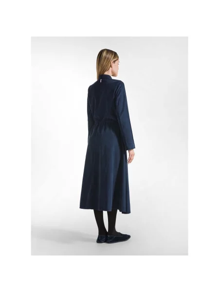 Lung rochie Deha de catifea cord albastru