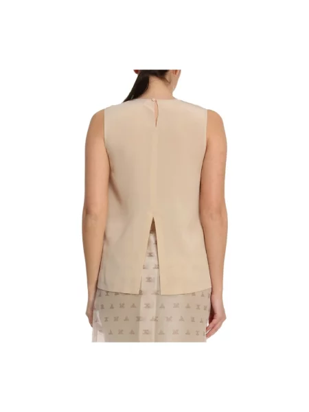 Top Max Mara bez rękawów beżowy