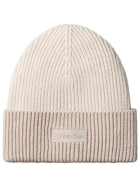 Vlnená čiapka Calvin Klein biela