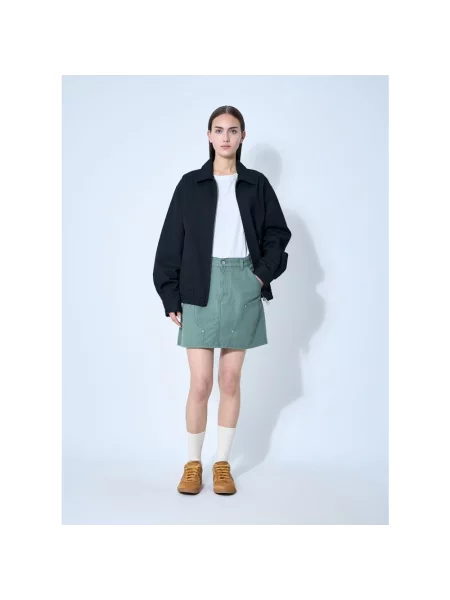 Carhartt WIP spódnica jeansowa Maeve Double Knee Skirt midi prosta zielony