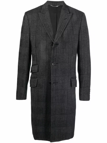 Kostkovaný jednořadý kabát Versace Pre-owned černý
